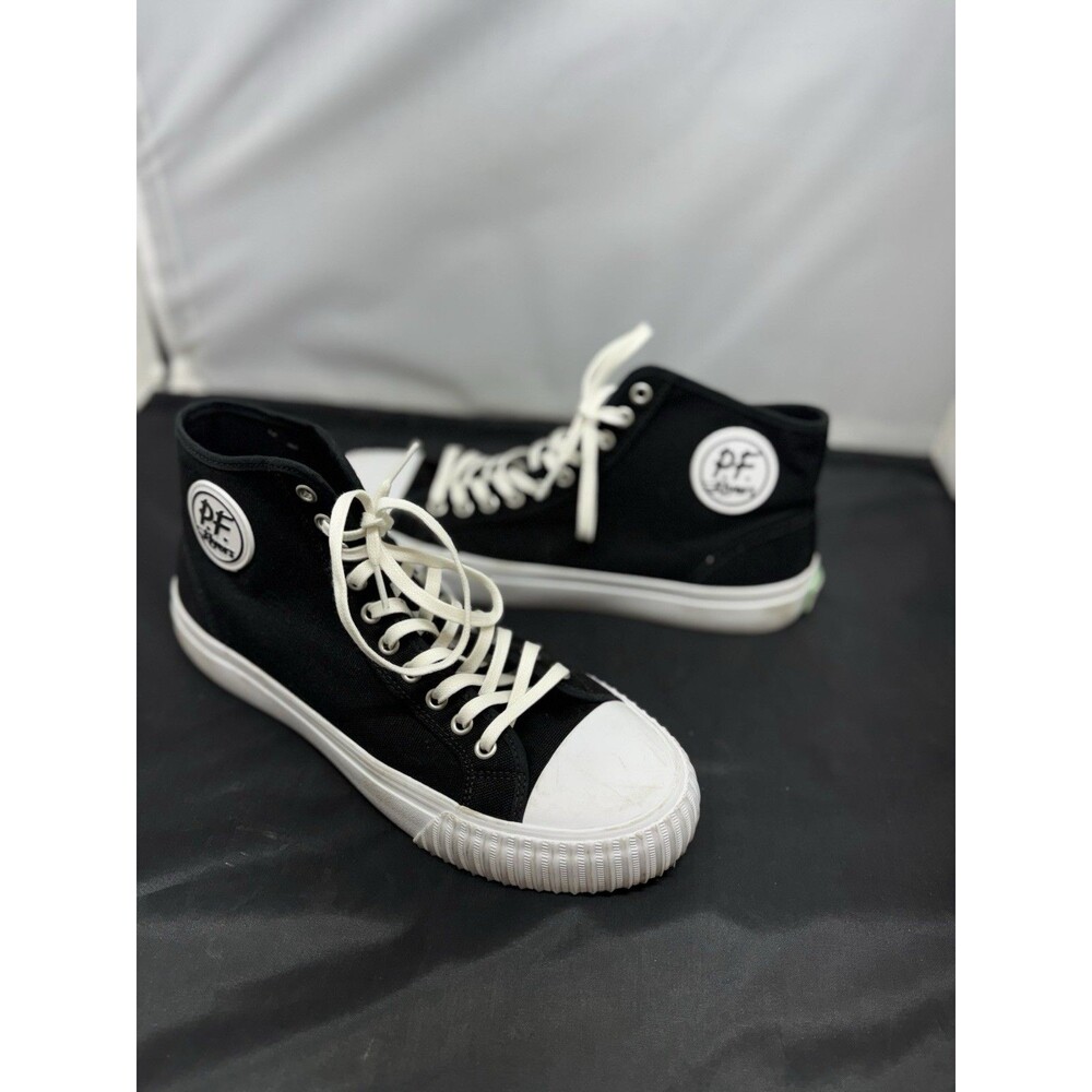 PF Flyers Shoes Mens 11 Black High Top Canvas Casual Walking Sneakers C24HC1BK